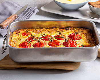 Clafoutis de tomates cerises au fromage